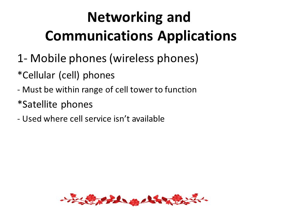 Networking and Communications Applications