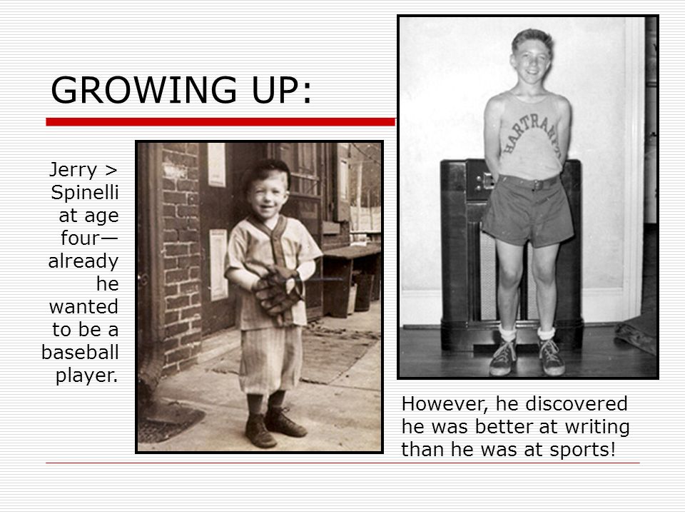 GROWING UP: Jerry > Spinelli at age four—already he wanted to be a baseball player.