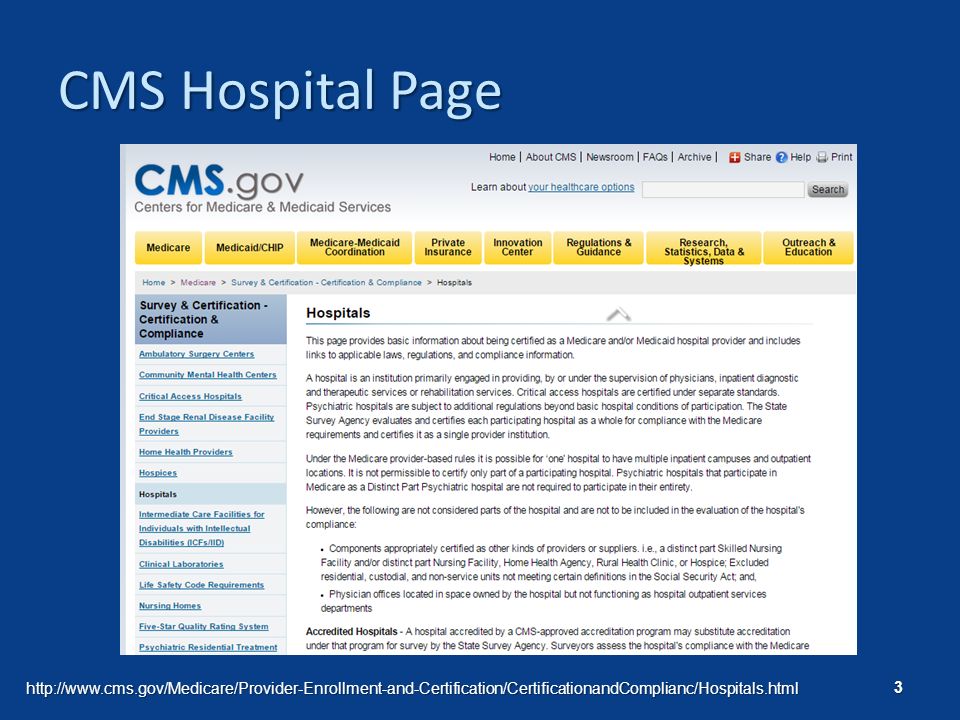 CMS Hospital Page