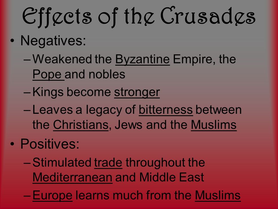 Effects of the Crusades
