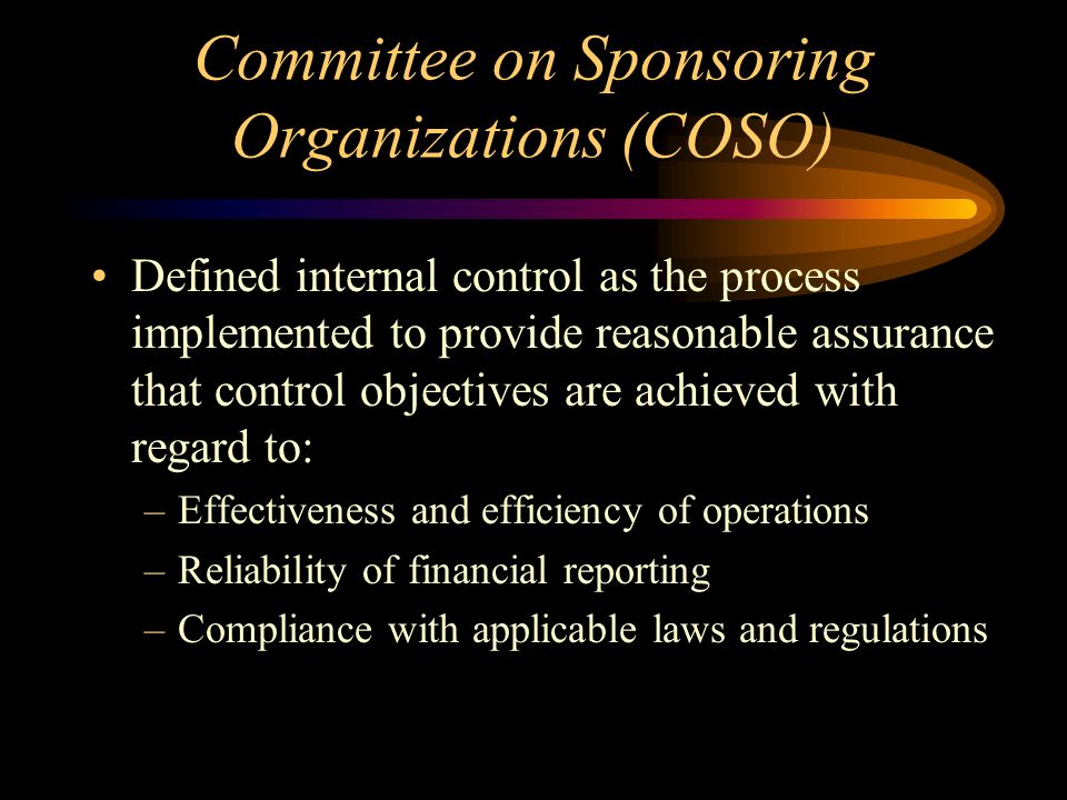 Committee on Sponsoring Organizations (COSO)