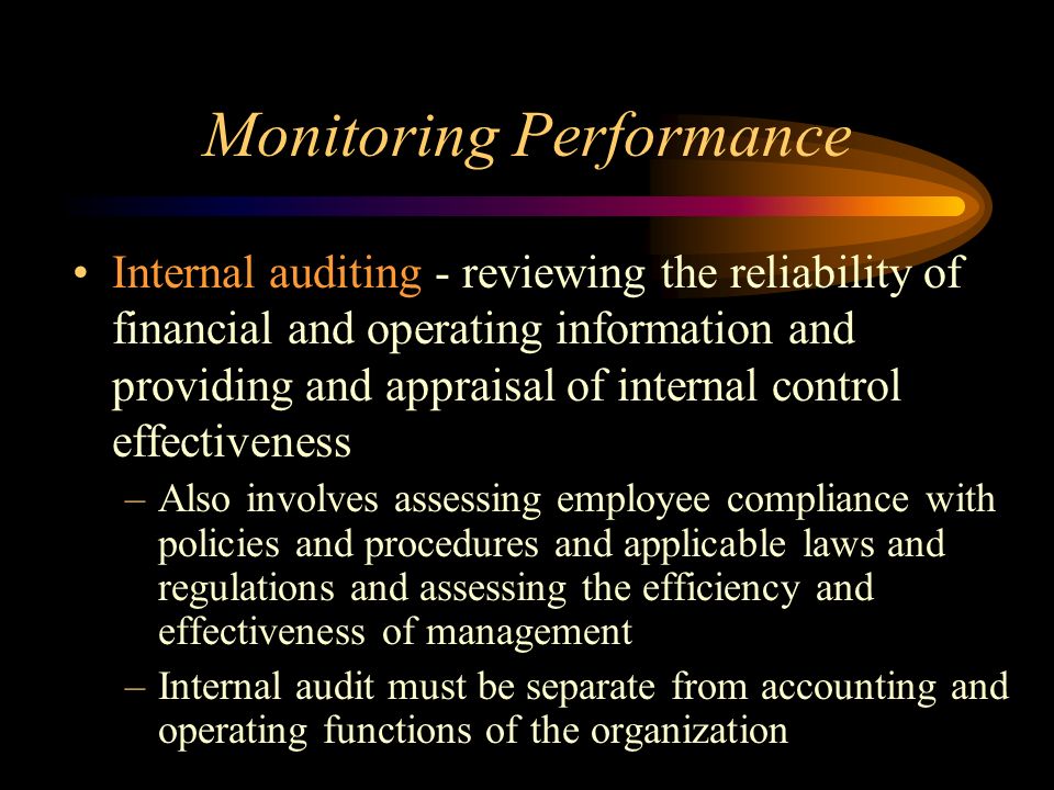 Monitoring Performance