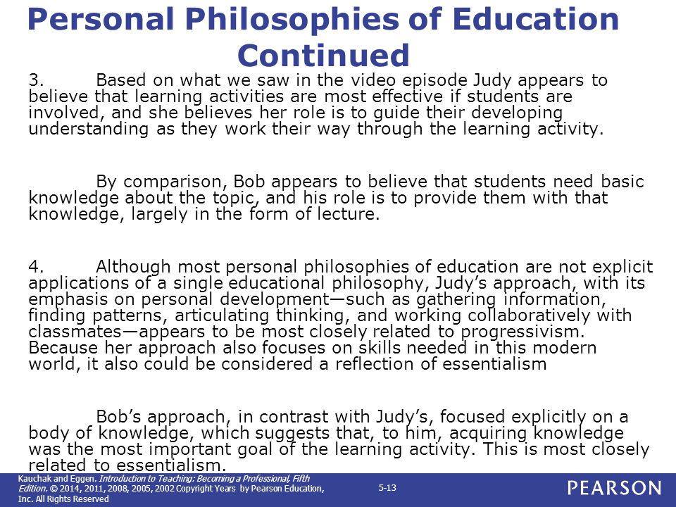 personal philosophy of education