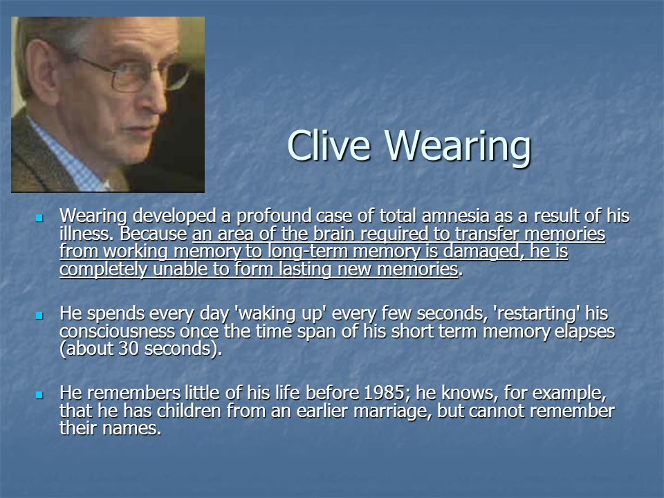 clive wearing memory