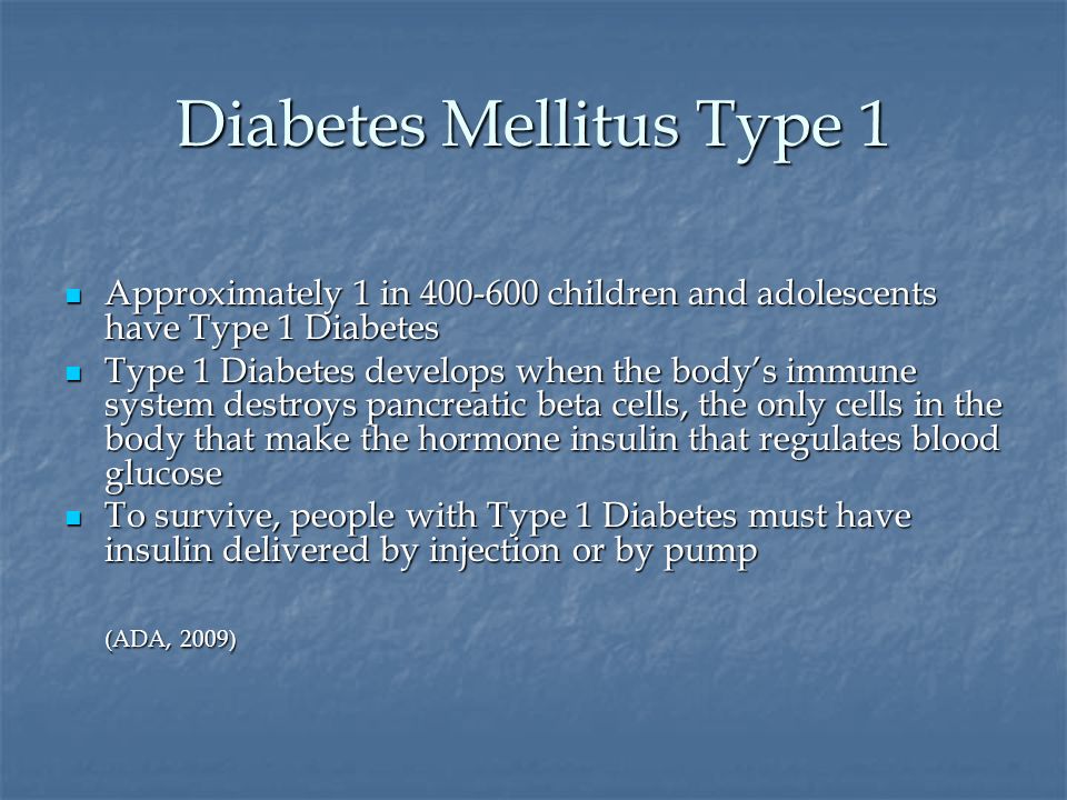 type 1 diabetes mellitus presentation)