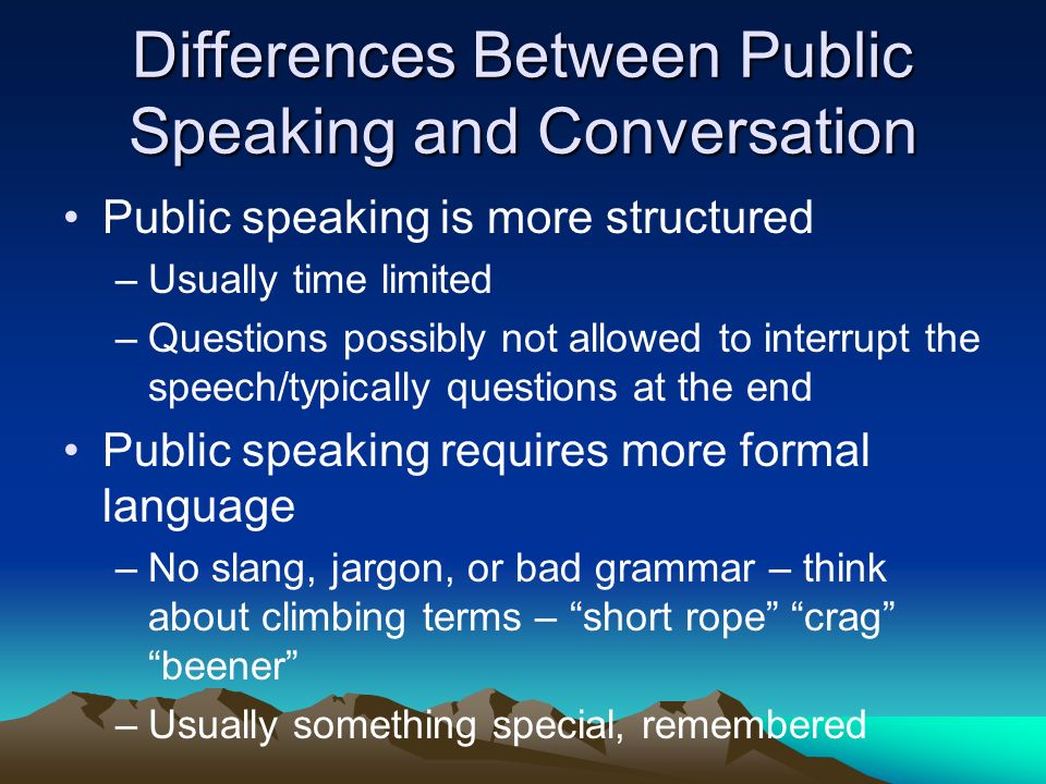 Differences Between Public Speaking and Conversation