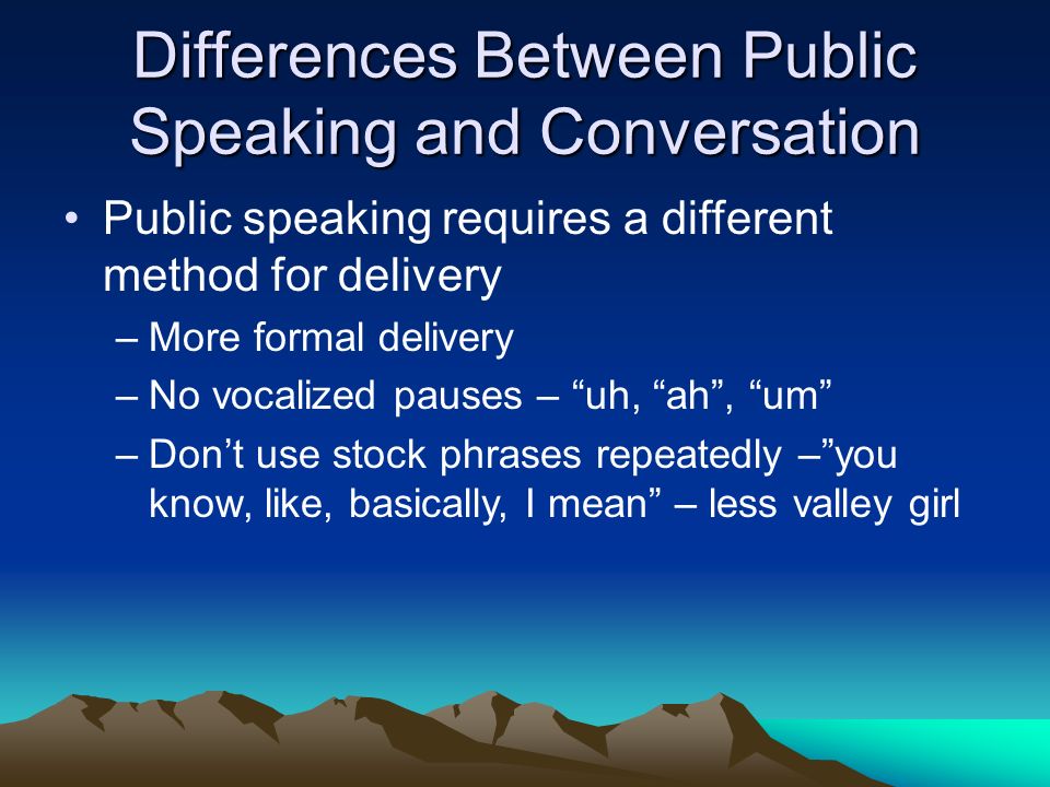 Differences Between Public Speaking and Conversation