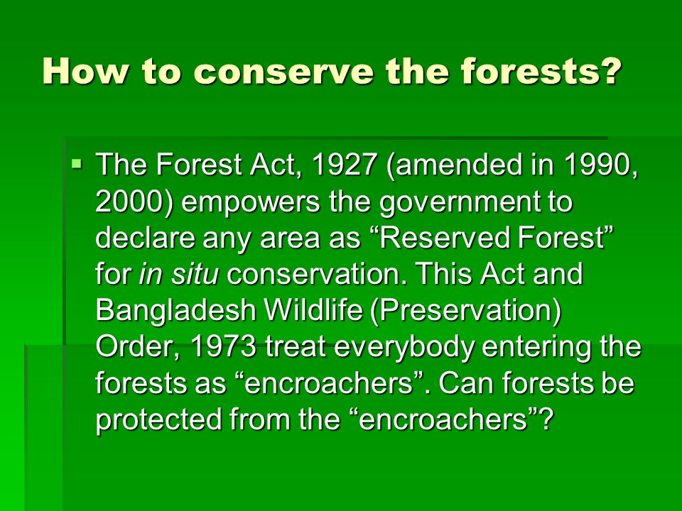 how to conserve forest and wildlife