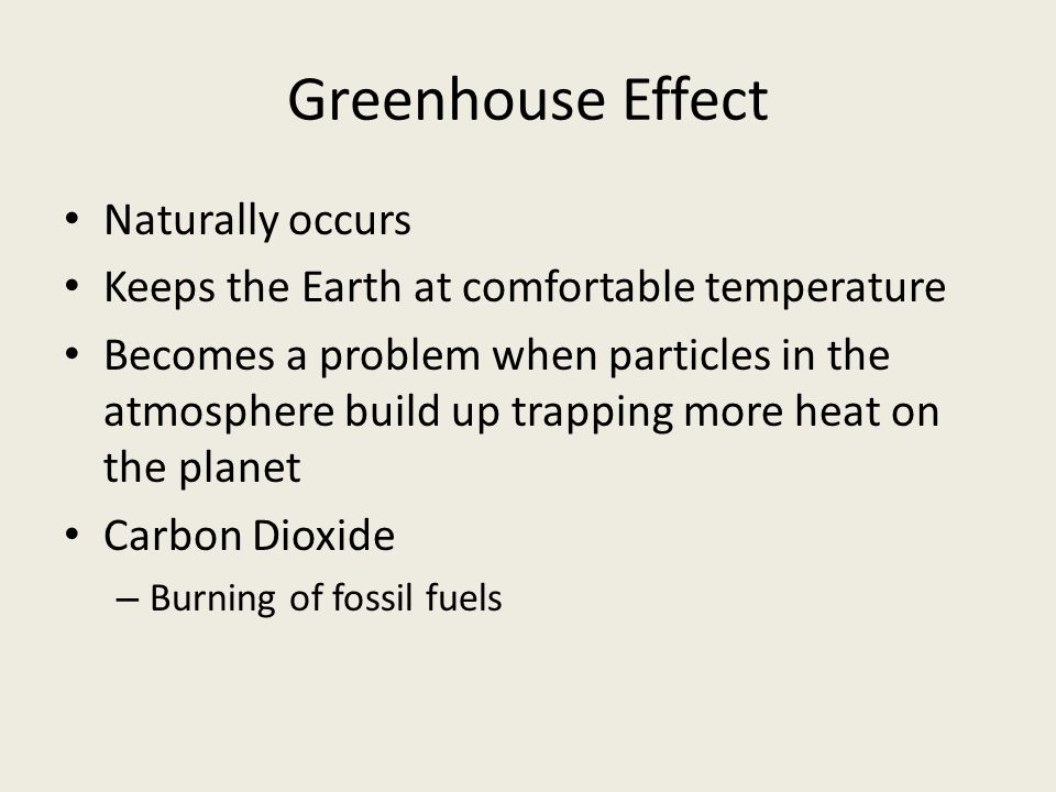 Greenhouse Effect Naturally occurs