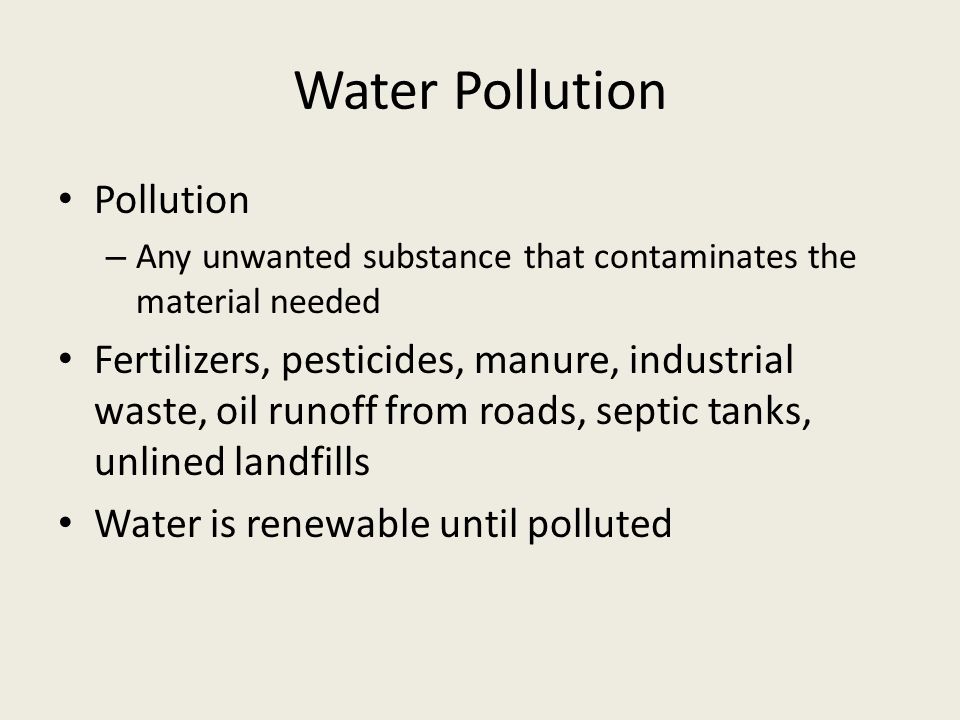 Water Pollution Pollution