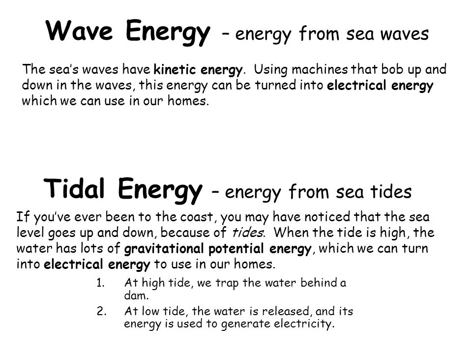 Tidal Energy – energy from sea tides