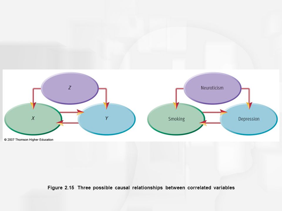 Figure 2.15 Three possible causal relationships between correlated variables