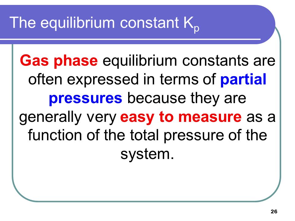 The equilibrium constant Kp