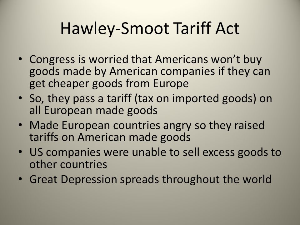 Hawley-Smoot Tariff Act
