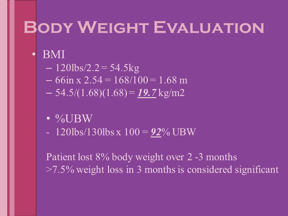 Body Weight Evaluation