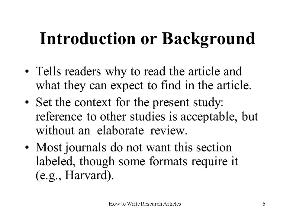 how to write background of the study