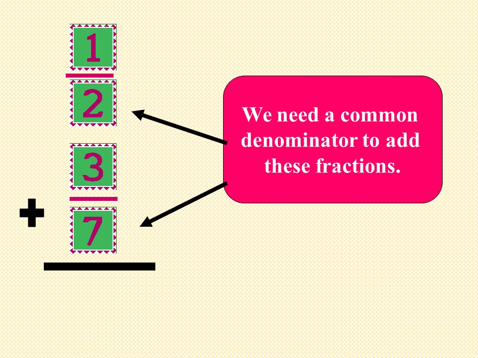 We need a common denominator to add these fractions. +