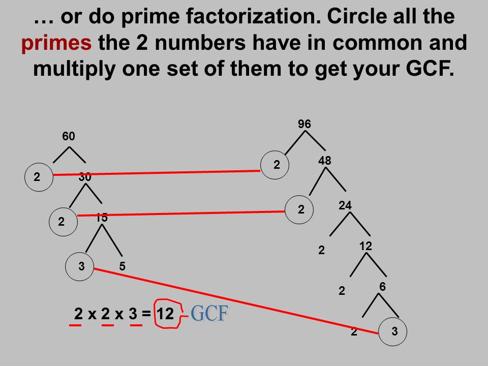… or do prime factorization