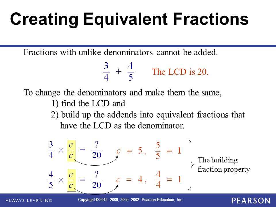 Creating Equivalent Fractions