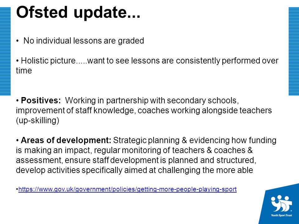 Ofsted update... No individual lessons are graded