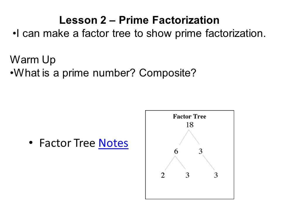 Lesson 2 – Prime Factorization
