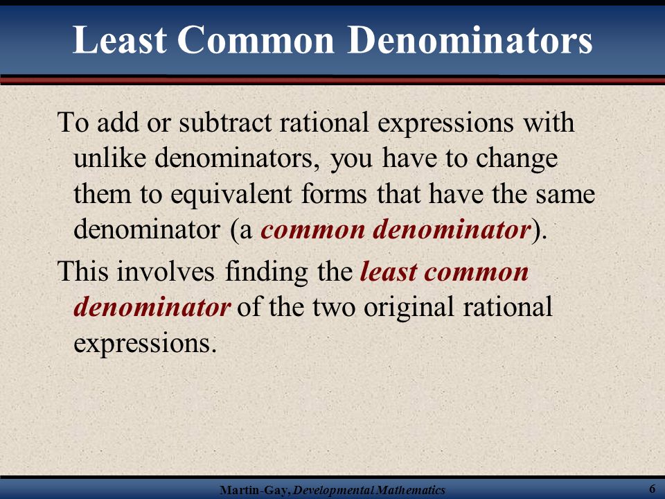 Least Common Denominators