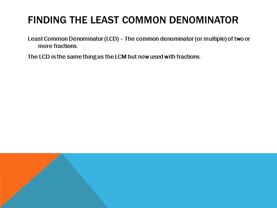 Finding the Least Common Denominator