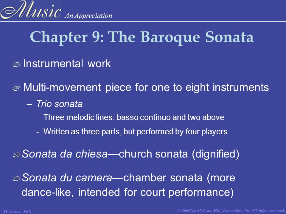 Chapter 9: The Baroque Sonata