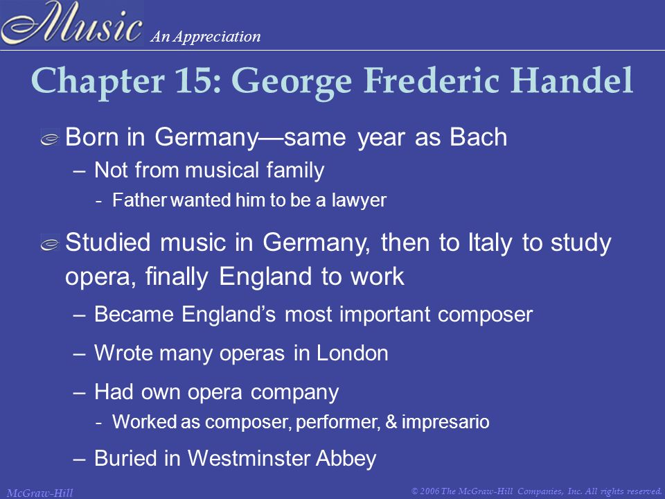 Chapter 15: George Frederic Handel