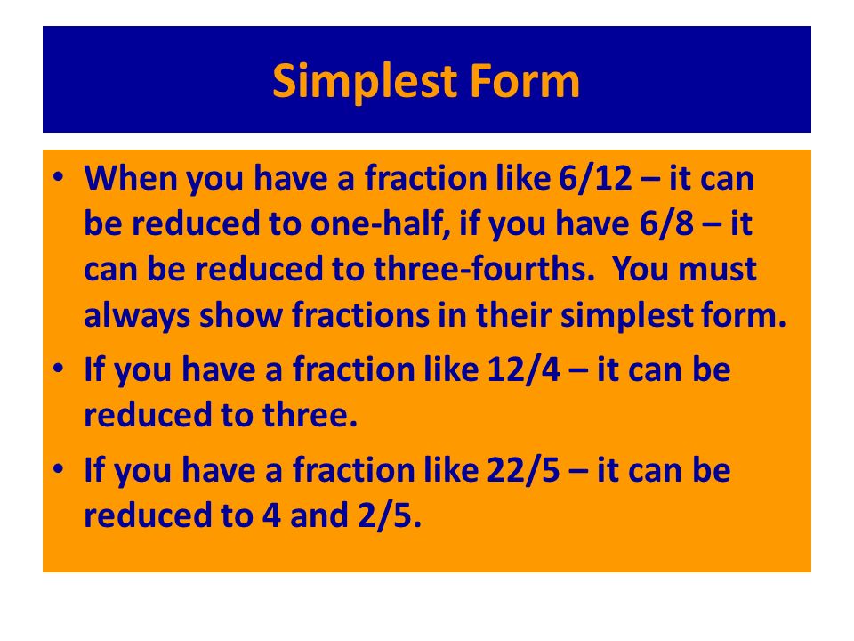 Simplest Form
