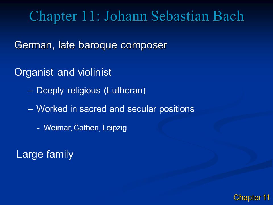 Chapter 11: Johann Sebastian Bach