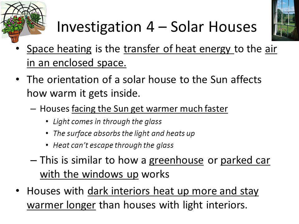 Investigation 4 – Solar Houses