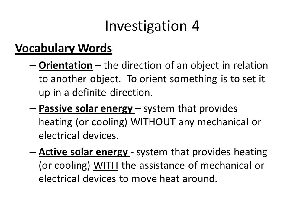 Investigation 4 Vocabulary Words