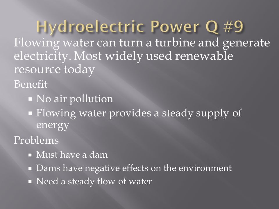 Hydroelectric Power Q #9