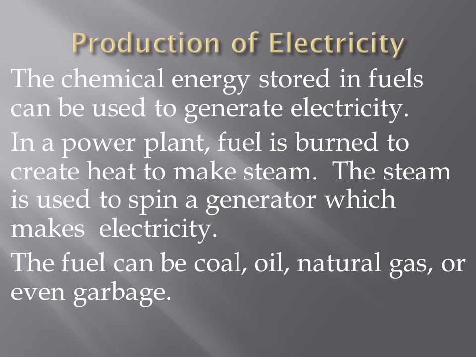 Production of Electricity