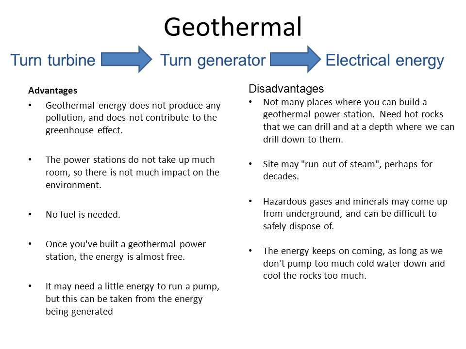 Geothermal Disadvantages Advantages