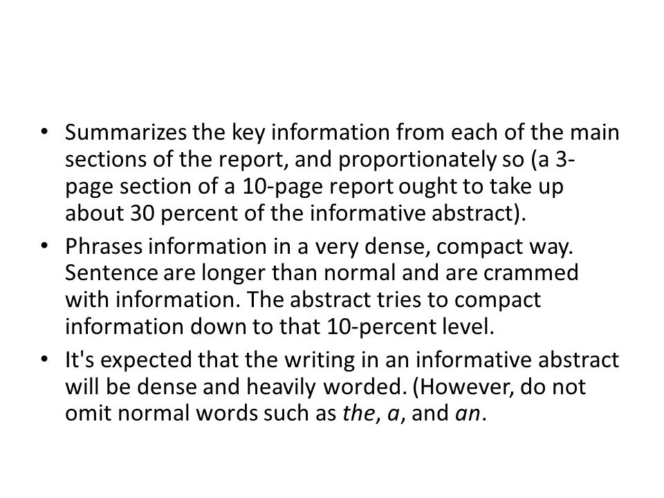 Informative And Descriptive Abstracts Ppt Video Online Download