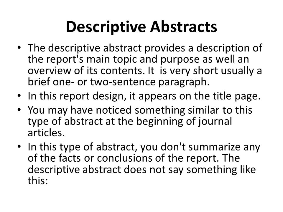 writing an informative abstract
