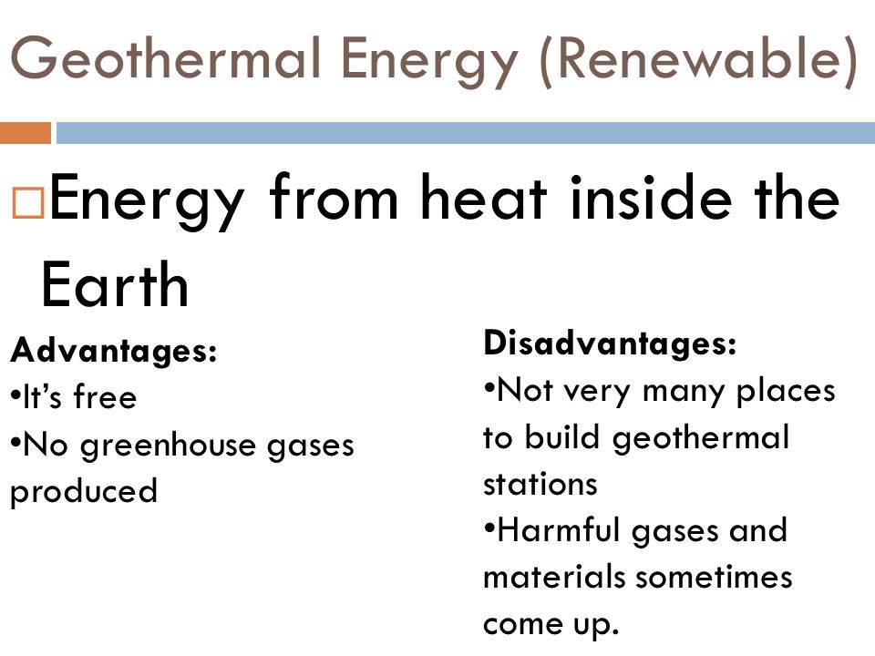 Geothermal Energy (Renewable)