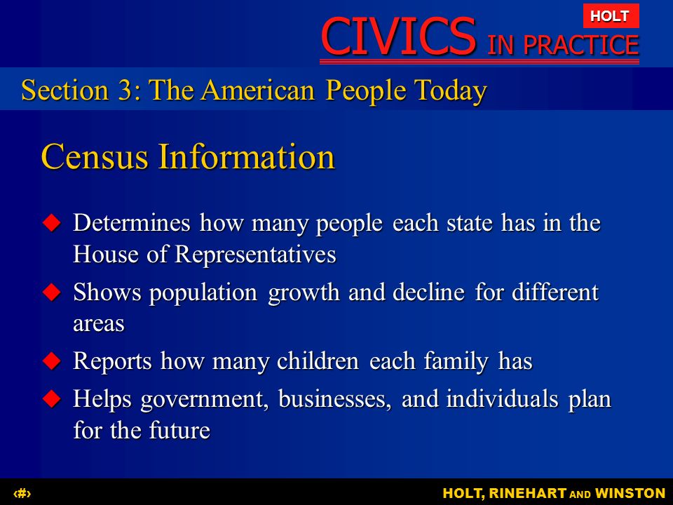 Census Information Section 3: The American People Today