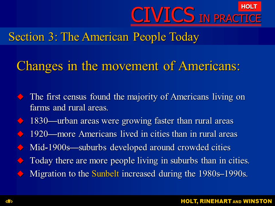 Changes in the movement of Americans: