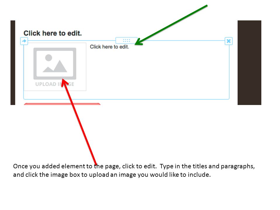 Once you added element to the page, click to edit