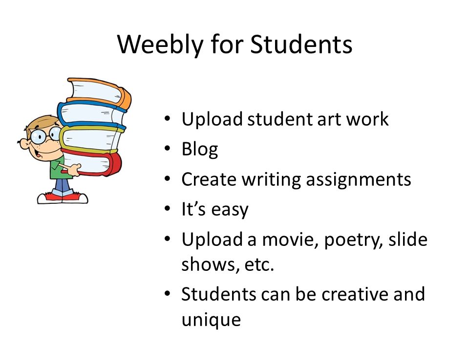 Weebly for Students Upload student art work Blog