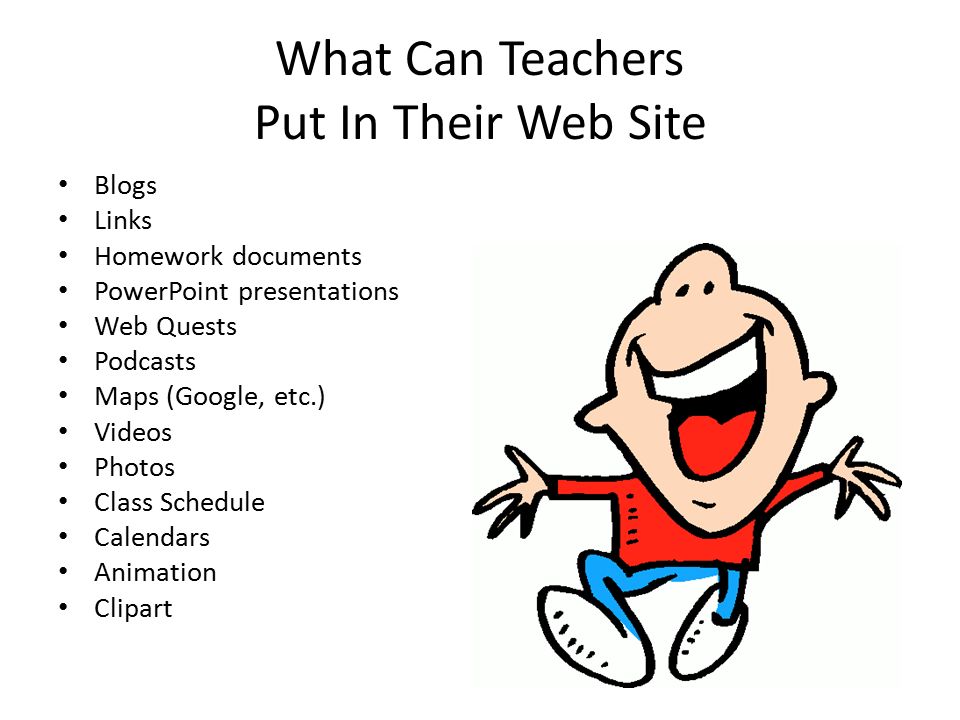 What Can Teachers Put In Their Web Site