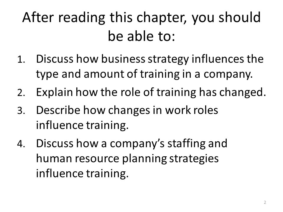 After reading this chapter, you should be able to: