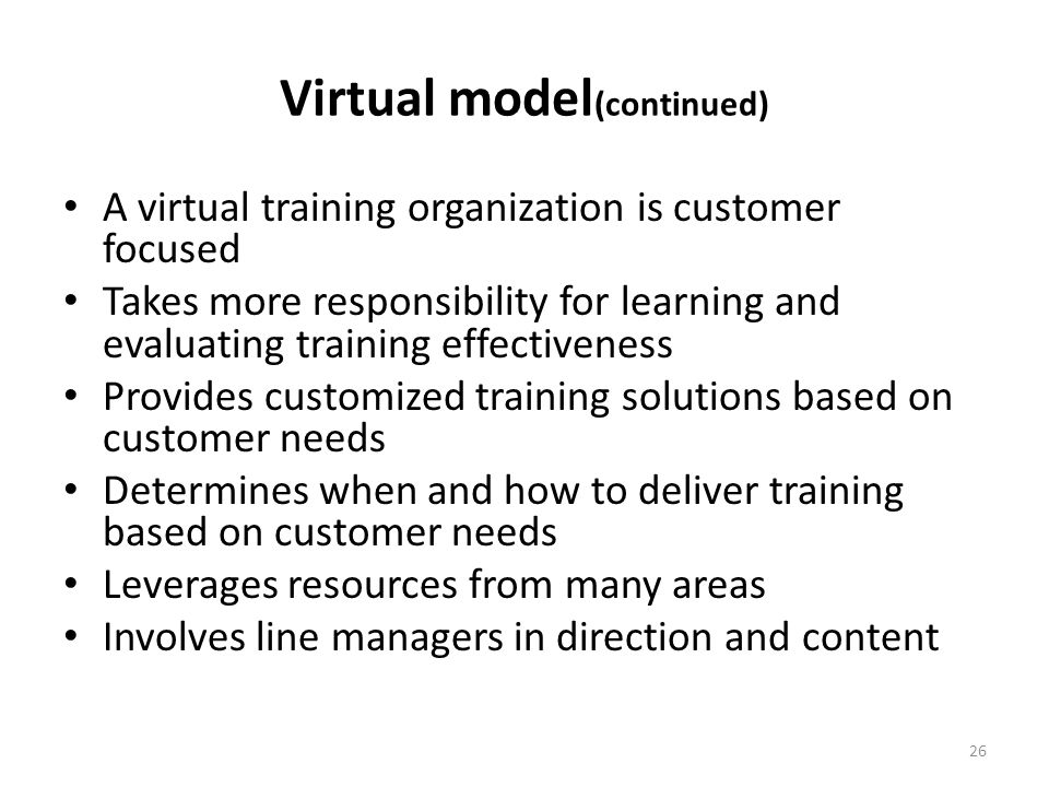 Virtual model(continued)