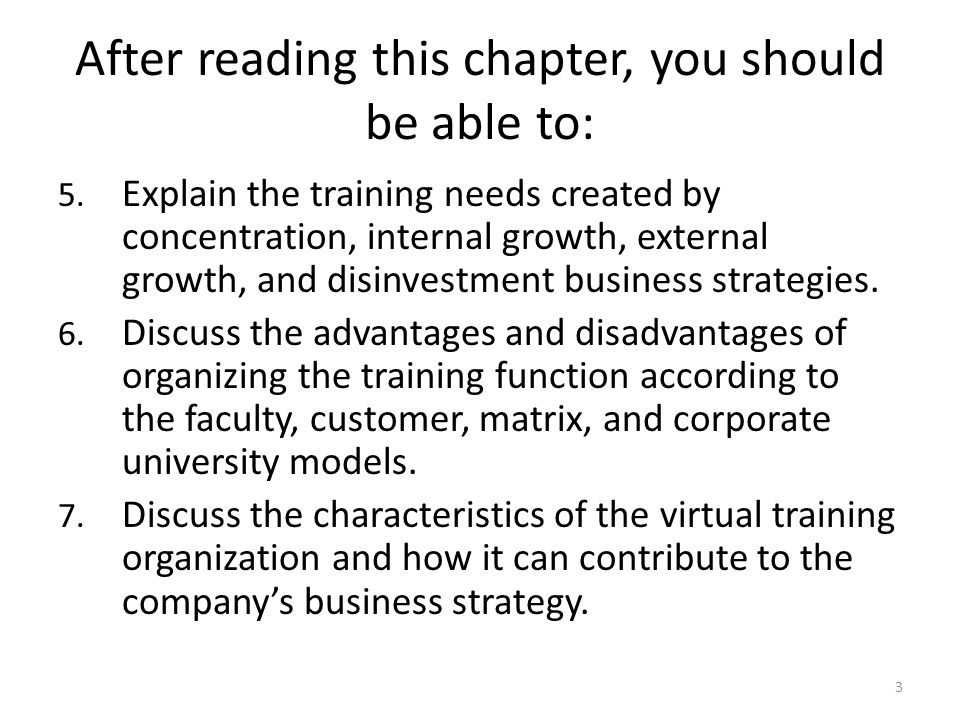 After reading this chapter, you should be able to: