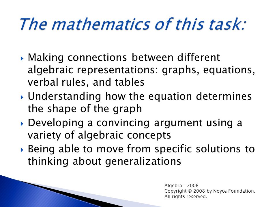 The mathematics of this task: