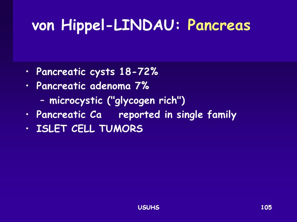 von Hippel‑LINDAU: Pancreas