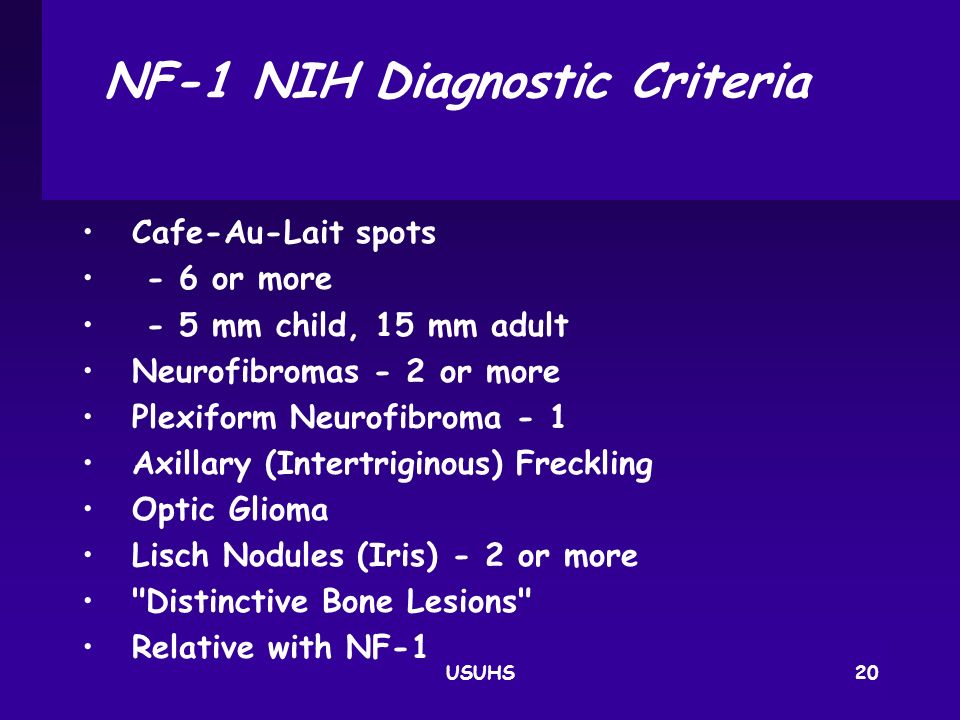 NF-1 NIH Diagnostic Criteria